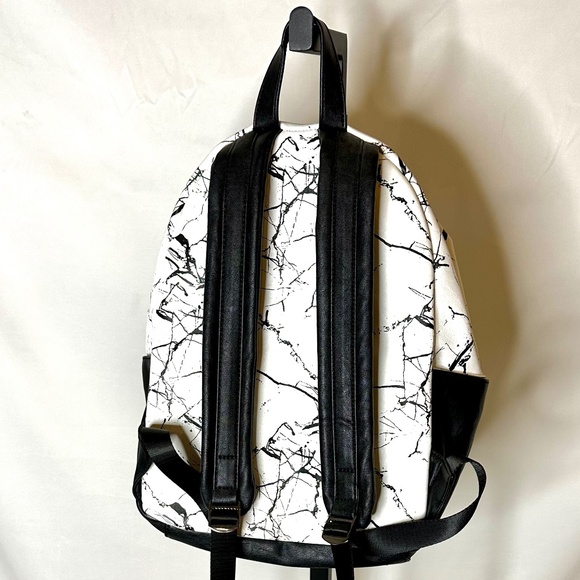 Guess Leather Backpack Black and White Marble Design - Picture 5 of 10